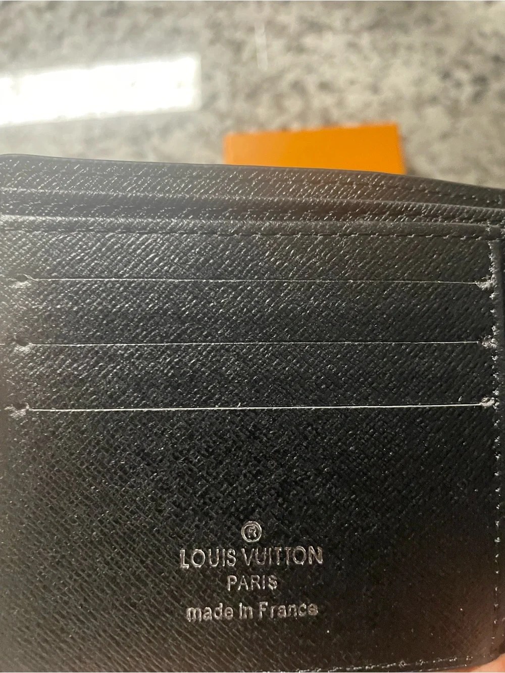 Louis Vuitton Men's Black Embossed Monogram Wallet damaged box two for 80$